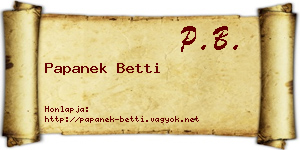 Papanek Betti névjegykártya